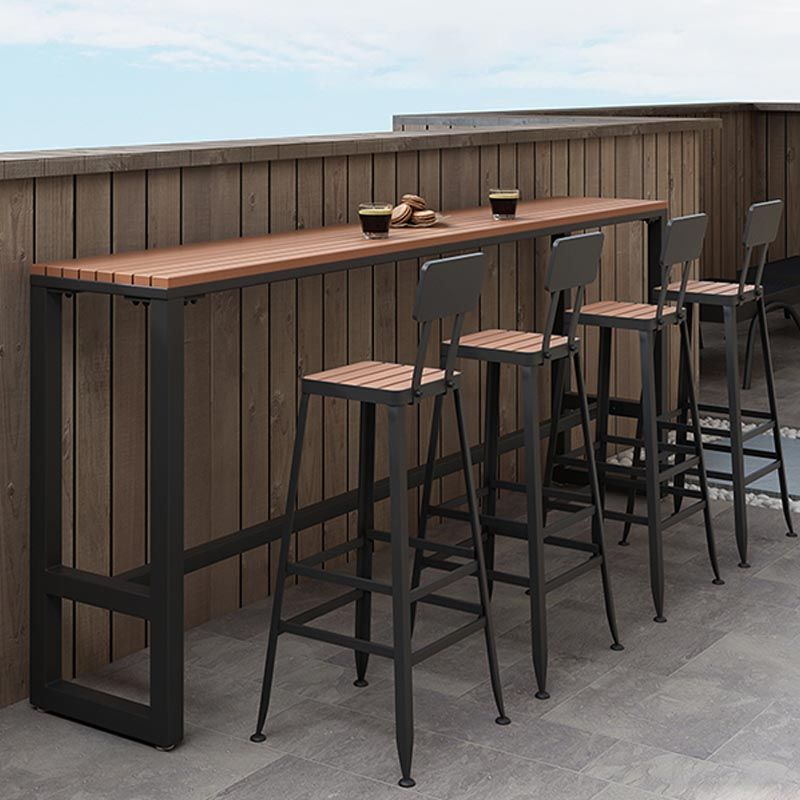 Rectangular Wooden Bar Table Set Industrial 1/5 Pieces Counter Table with High Stools