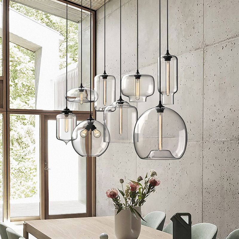 Modern Style Hanging Light Creative Glass Shade Pendant Lighting Fixture