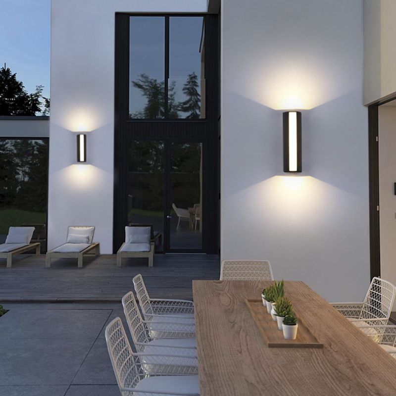 Modern Wall Sconce 1 illuminazione nero in alluminio nero illuminazione montata per giardino