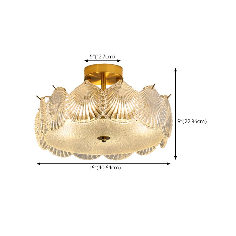 Contemporary Simplicity Ceiling Lamp Glass Flush Mount Light Fixture for Bedroom