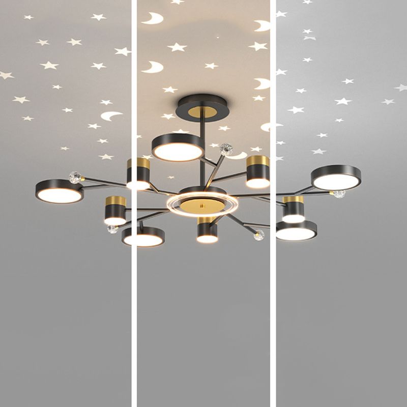 Black acrylique suspension suspension des lampes suspendues contemporaines pour le salon