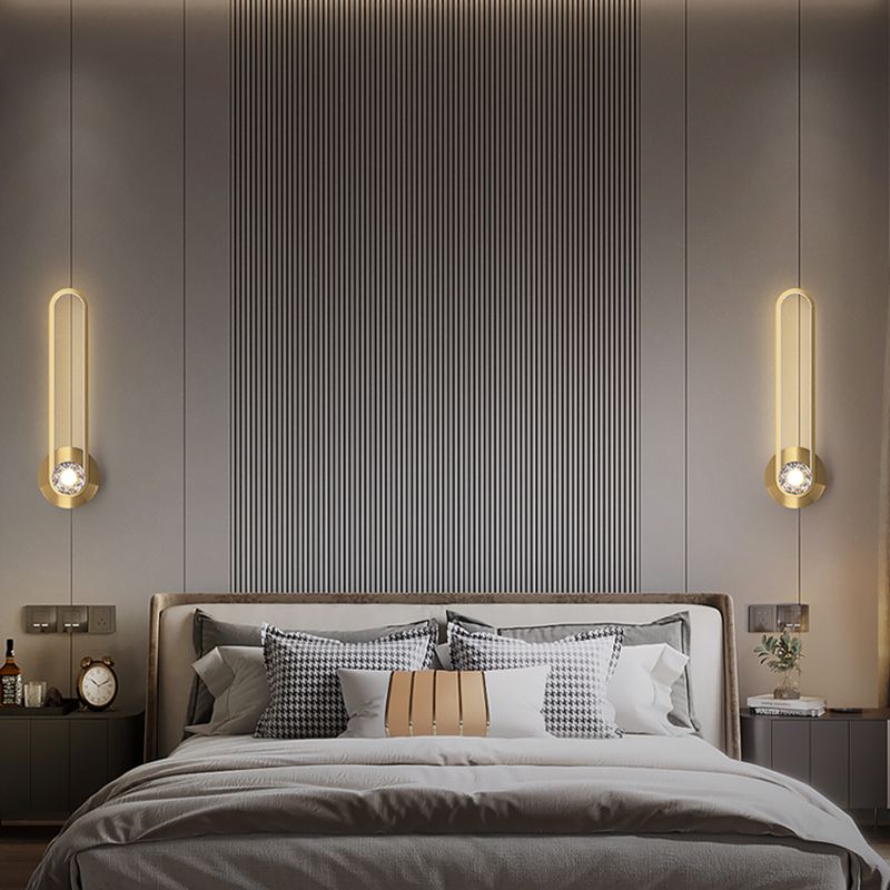 Modern Luxury Style Wall Mounted Light Fixture Copper Flush Mount Wall Sconce for Living Room