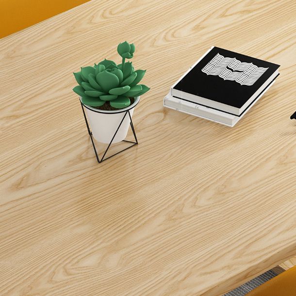 Contemporary Oval Writing Desk Wooden Sled Base Writing Desk