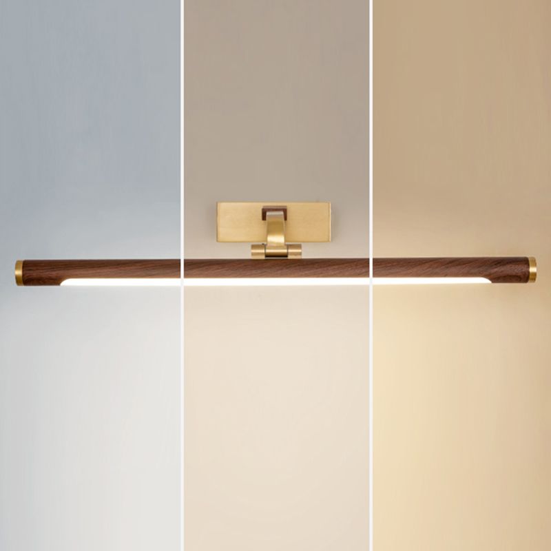 Linear Shape Metal Vanity Lights Modern Style 1 Light Vanity Light Fixtures in Brown