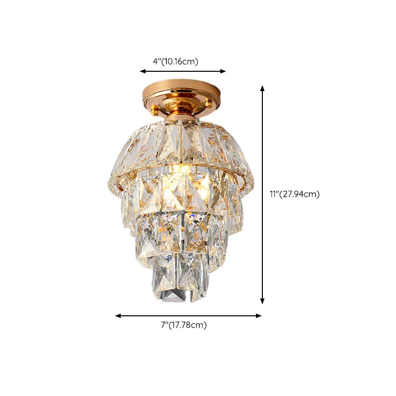 Modern Simple Crystal Ceiling Light Cylinder Shape Ceiling Lamp for Bedroom