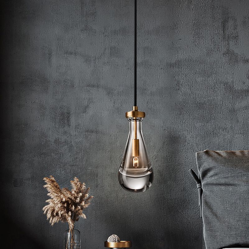 Kristalbrons enkele hanglamp in moderne luxe stijl koper traanhanglamp