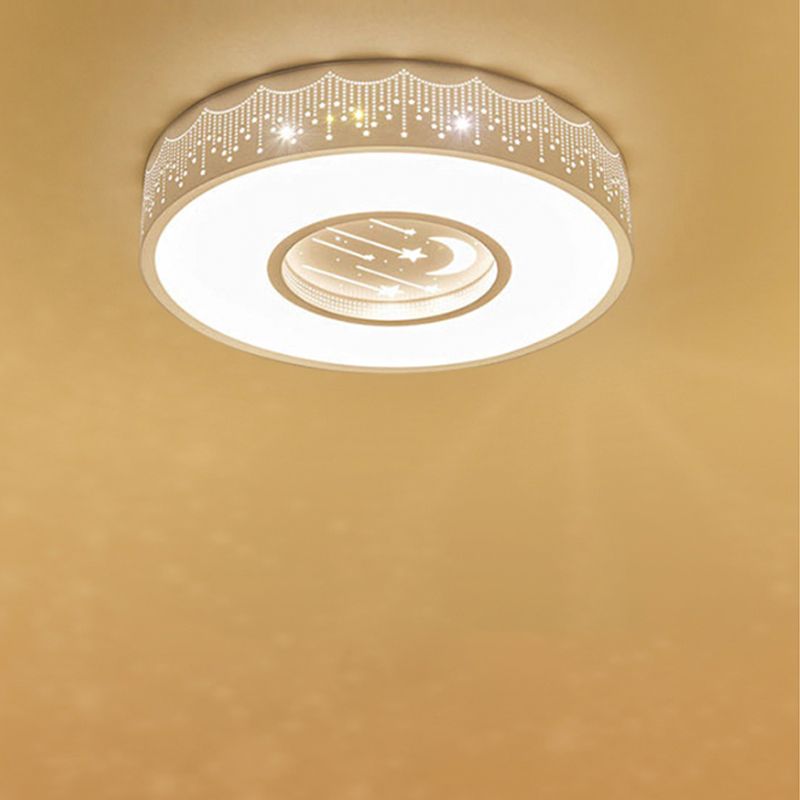 Plafonnier météore évidé moderne romantique acrylique rose/blanc/bleu LED lampe encastrée ronde, 16 "/ 19,5" W