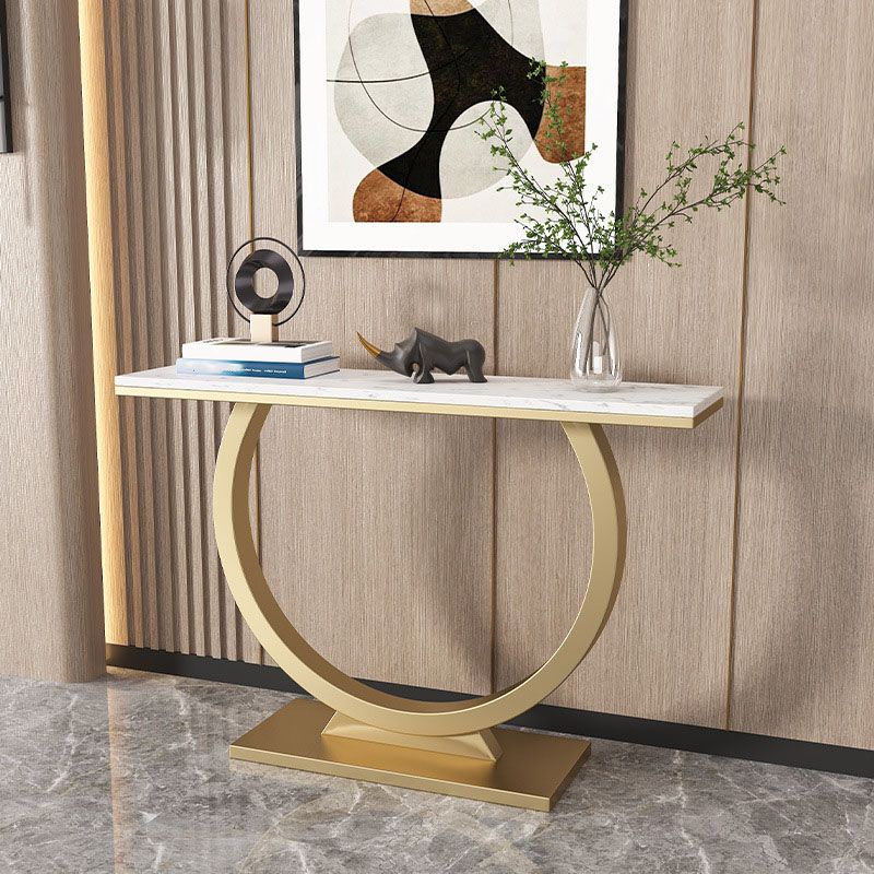 Modern Marble Console Sofa Table Rectangle Iron Console Accent Table for Hall