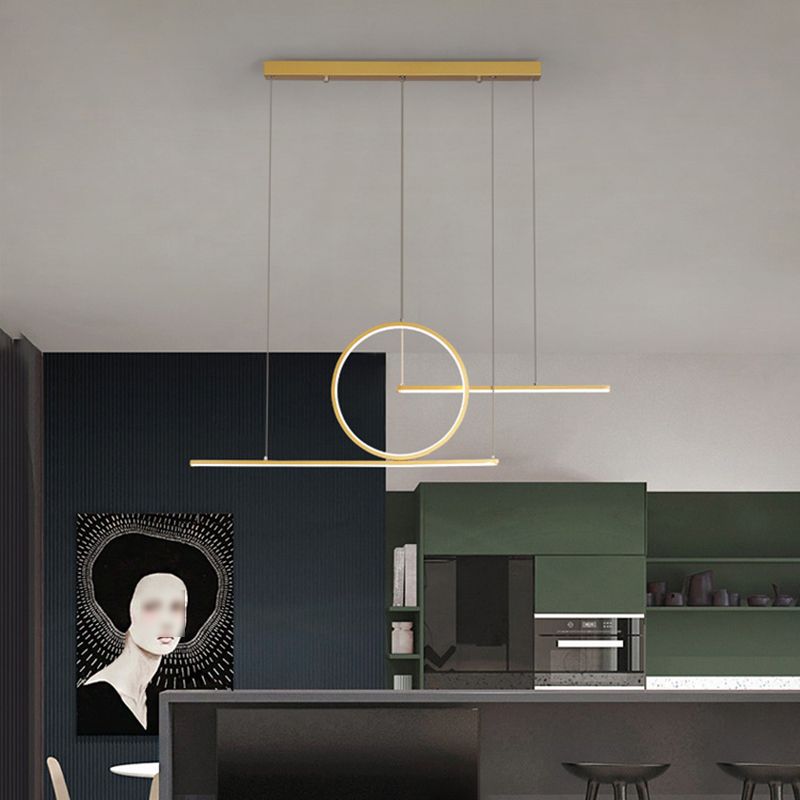 Modern Geometric Pendant Lighting Island Metals 3 Light Island Lights