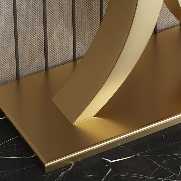 Marble Half Moon Console Table 31.5-inch Tall Accent Table with 1 Shelf