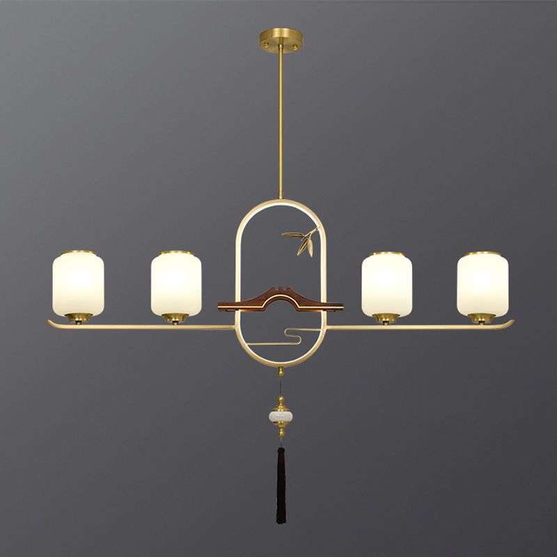 Éclairage d'éclairage de l'île Cylinder 5 Éclairage d'îlot de cuisine léger avec une teinte en verre