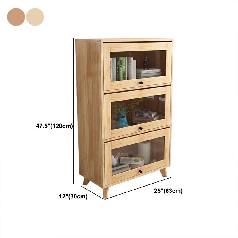 Contemporary Wooden Bookcase Vertical Closed Back Bookshelf for Home Office