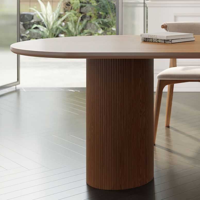 Irregular Shape Dining Table Wooden Island Table with 3 Legs for Restaurant