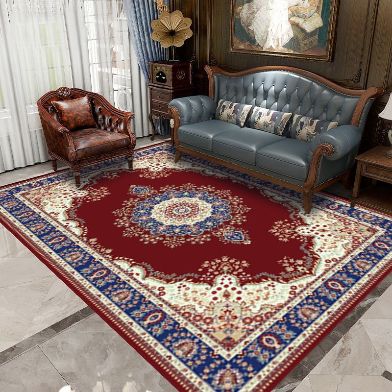 Green Luxury Rug Graphic Rug Non-Slip Backing Rug for Living Room
