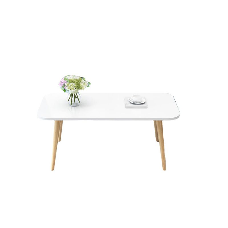 Modern 15.74" H Rectangle Coffee Table Wooden 4 Legs Cocktail Table