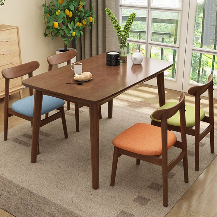 Eenvoud rechthoek eettafel eiken vaste houten tafel met 4 poten voor eetkamer