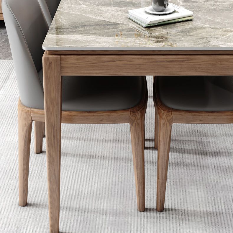 Rectangle Stone Top Dining Table Mid-Century Dining Table for Dining Room