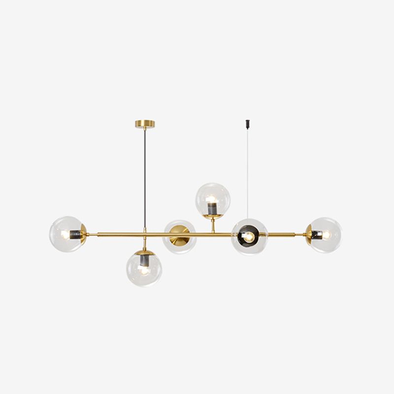 Nordic Style Hanging Lamp Ball Shape Shade Island Light Fixture for Bedroom