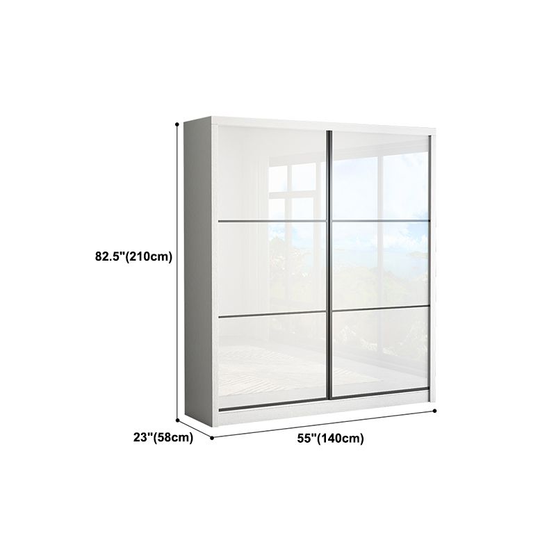 White High Gloss Wardrobe Armoire Modern Engineered Wood Wardrobe