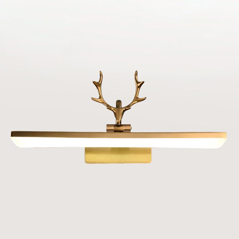 Linear Shade Metal Wall Sconce Modern 1 Light Mirror Wall Mount Light Fixture