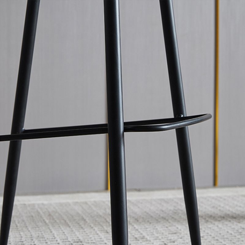 Contemporary Armless Bar Stool Faux Leather Bar Stool for Living Room