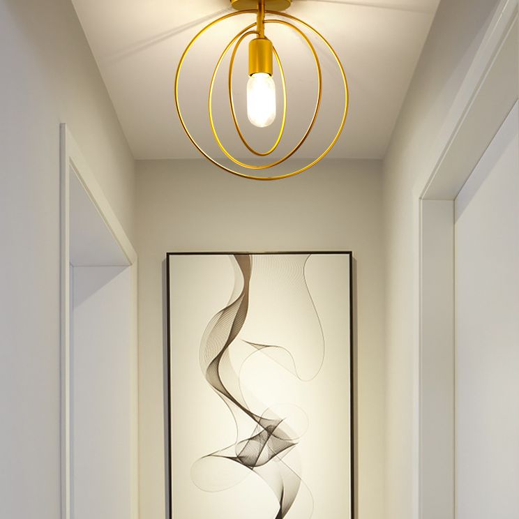 Minimalist Style Shaded Flush Mount Ceiling Fixture Metal Aisle Flush Ceiling Light