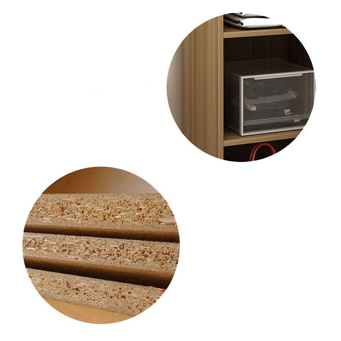 Contemporary Style Wardrobe Armoire Wood Non-Hanging Armoire with Door