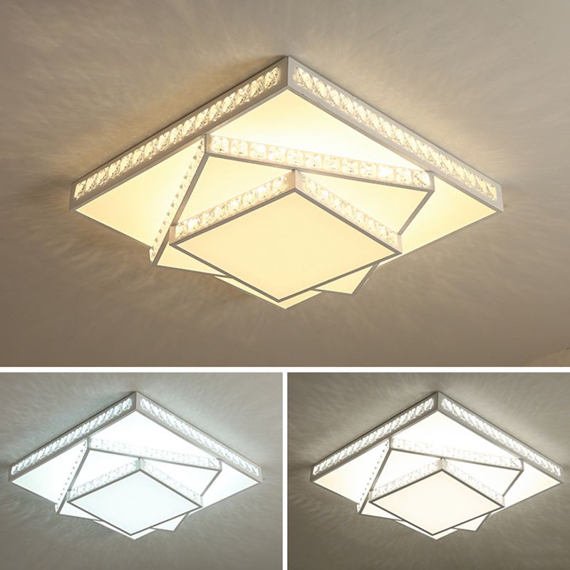 Stagger Geometric LED Ceiling Light in Modern Creative Style Crystal Flush Mount with Acrylic Shade