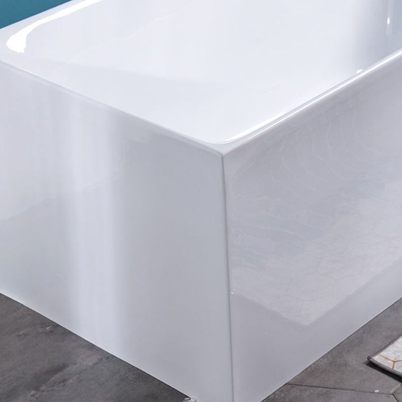 Acrylic Soaking Bathtub White Rectangular Back to Wall Bath Tub