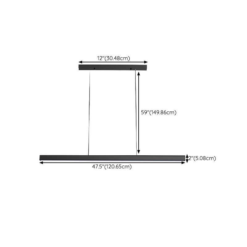 Single Modernism Black Ceiling Light LED Kitchen Island Lighting for Bedroom