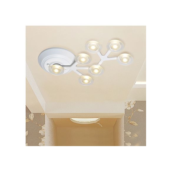 LED 7/9/10 Lights Kitchen Flushmount Light with Round Acrylic Shade White Flush Ceiling Light in Warm/White Light