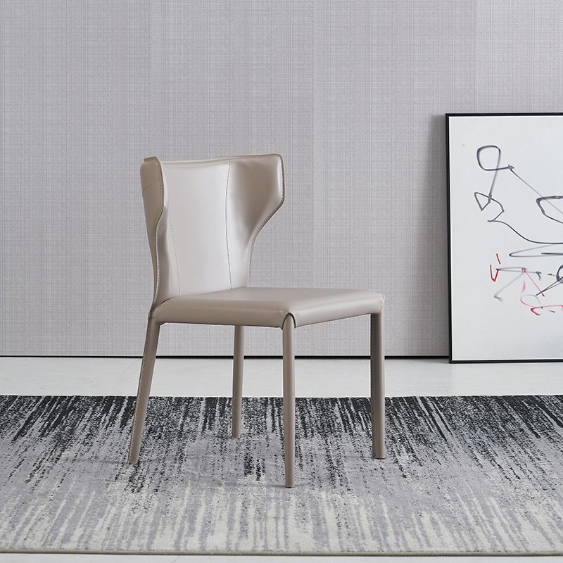 Contemporary Style Chair Armless Side Chairs with Metal Legs for Kitchen