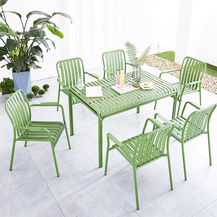 Metal Dining Side Chair Modern Patio Dining Armchair Set of 1/2/4/6/8