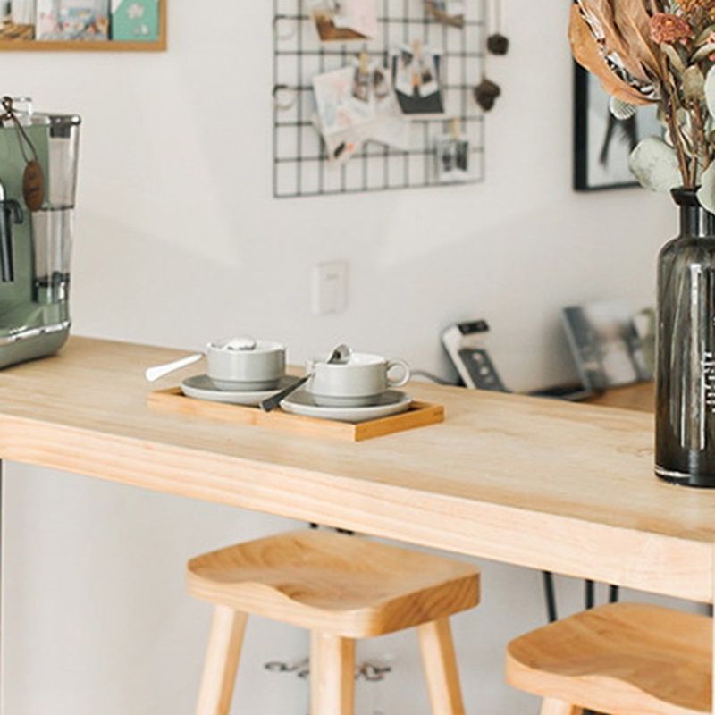 Indoor Contemporary Bar Dining Table Rectangle Wood Bar Stool Table