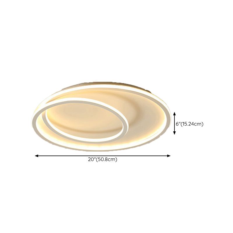 Single Modernism White Flush Mount Lighting Unique Ceiling Light for Bedroom