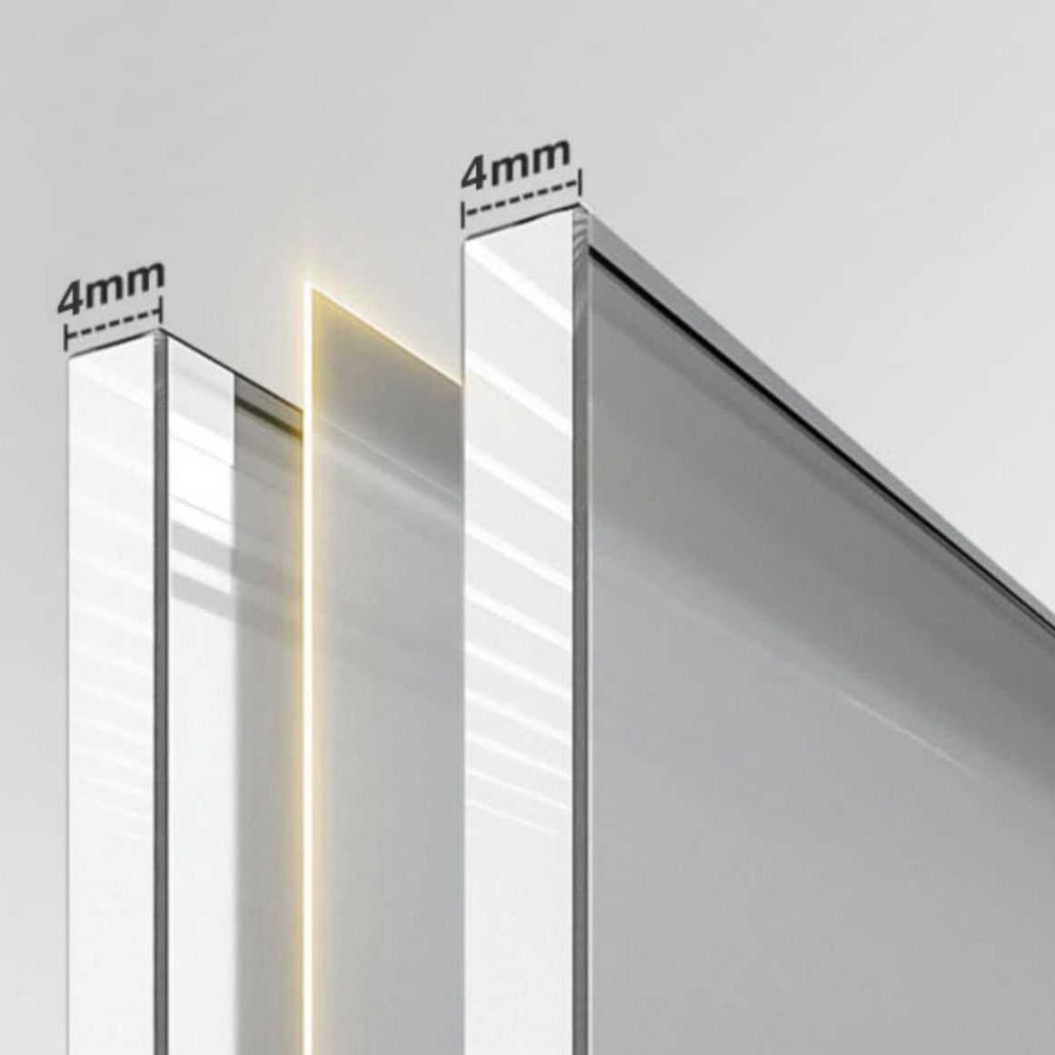 Semi-Frameless Single Sliding Shower Door Transparent Laminated Glass Shower Bath Door