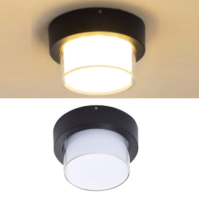 Lámpara de montaje empotrado tradicional Luz de montaje empotrado impermeable de 1 luz con pantalla de vidrio blanco