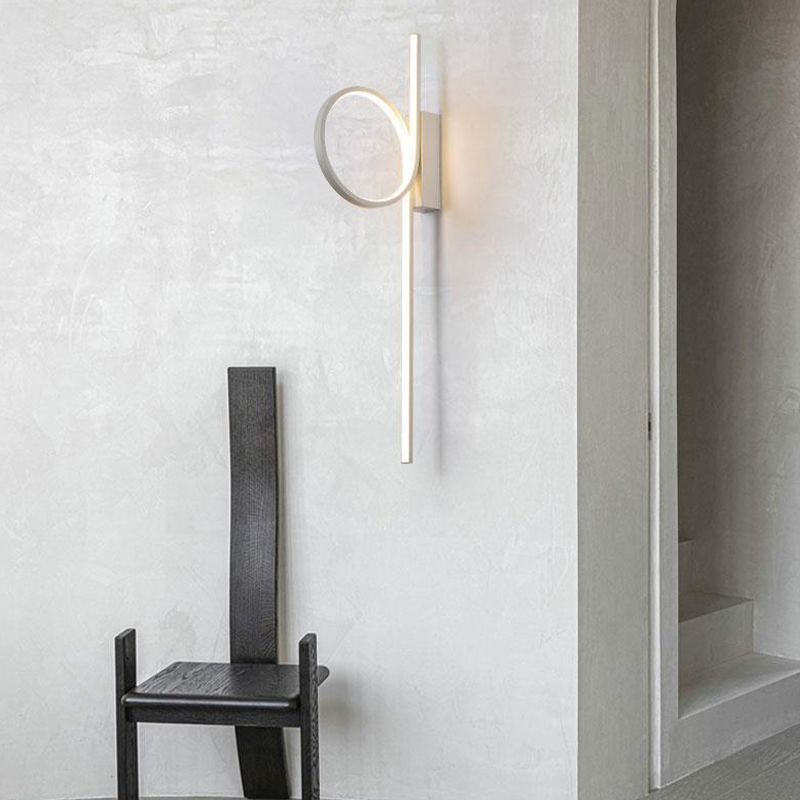 Single White/Black Contemporary Wall Mounted Sconce LED Wall Light