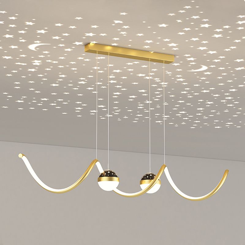 Linear Shape Island Lighting Ideas Modern Style Metal 3 Light Island Pendants