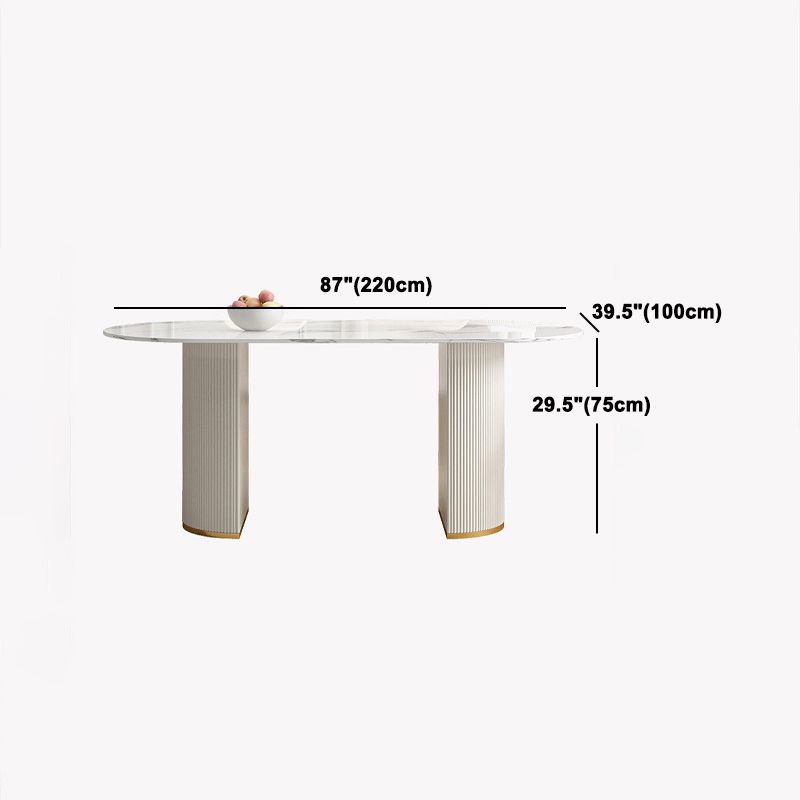 Nordic Glam Sintered Stone Dining Table Set 1/4/5/7 Pieces Oval Dining Table Set for Home