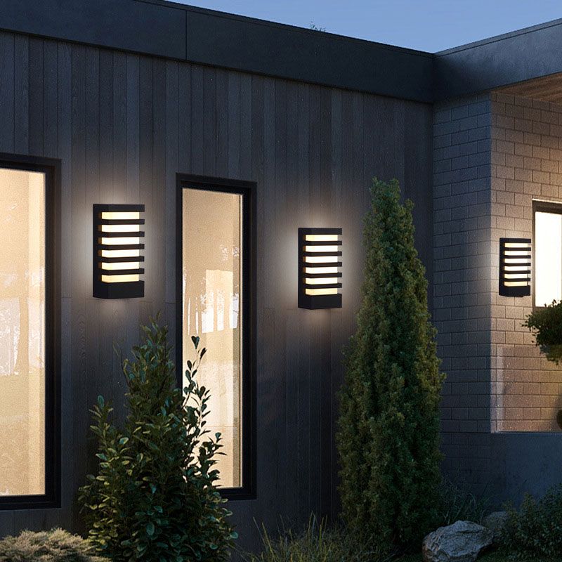 Rechthoek LED Wall Mounted Light Simplicity Metallic Courtyard Wall Sconce Lighting