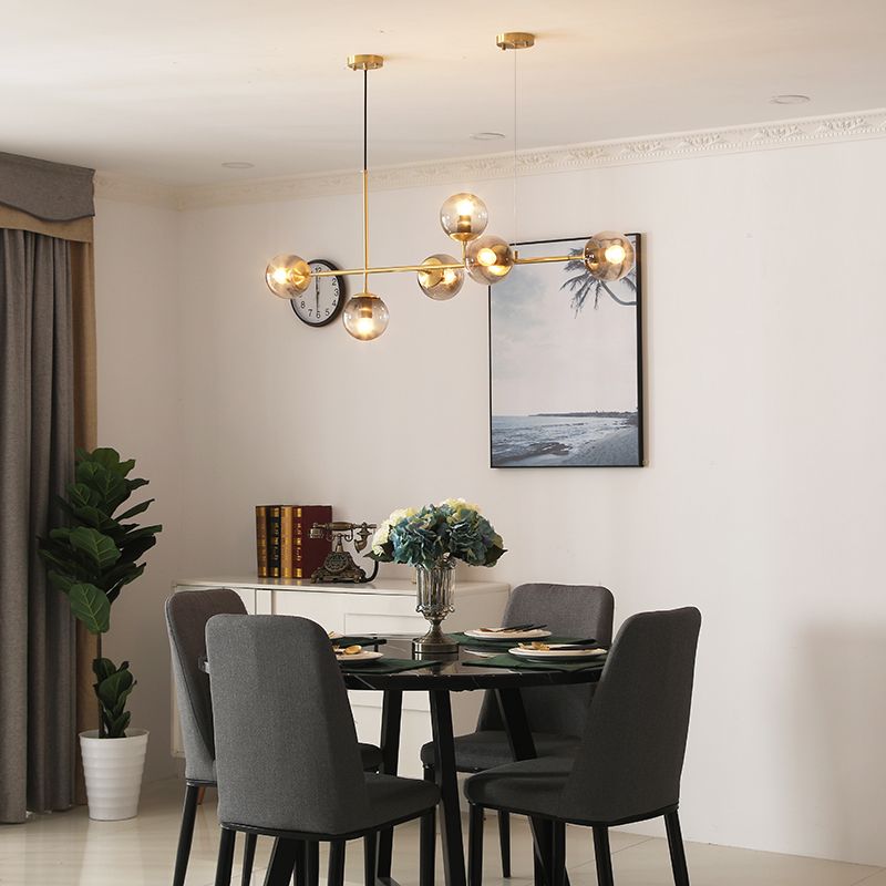 Dinning Spherical Dinning Illing Fixture Glass Glass Style Island Chandelier Light