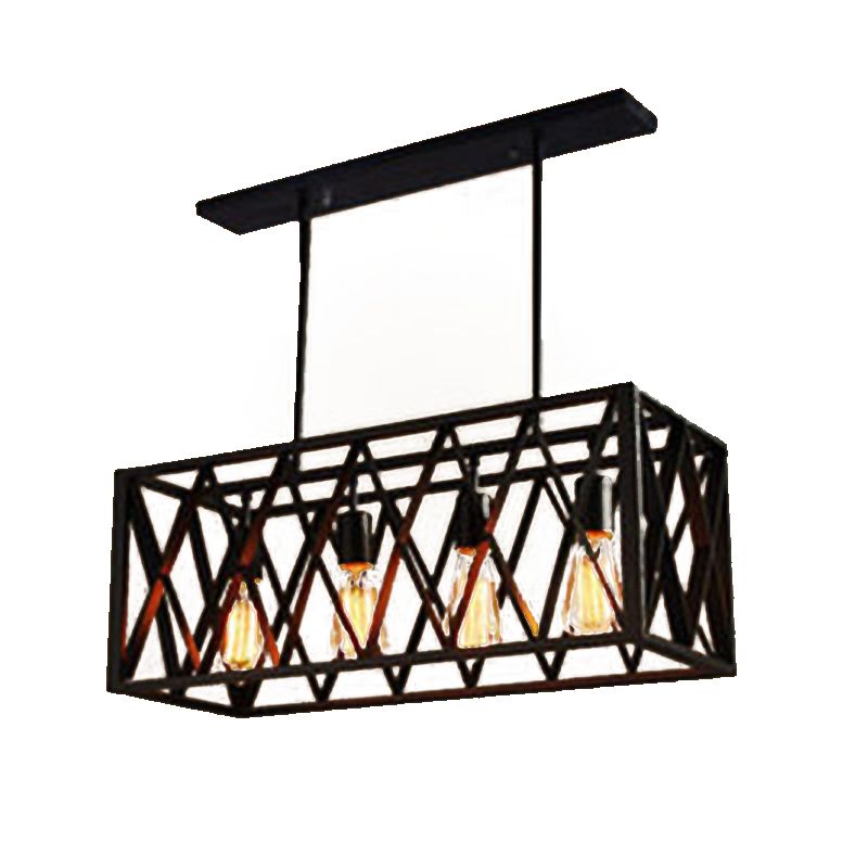 Metal Rectangular Shape Island Pendant Industrial Style Island Pendant Lighting