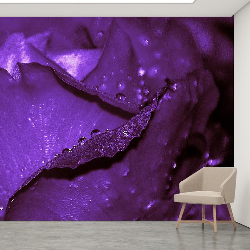 Flowers Stain Resistant Mural Washable Wallpaper Sitting Room Wall Mural