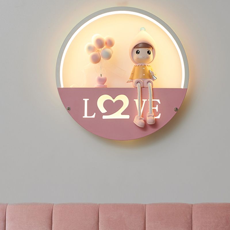 1 Éclairage mural de style cercle léger de style moderne pour chambre à coucher