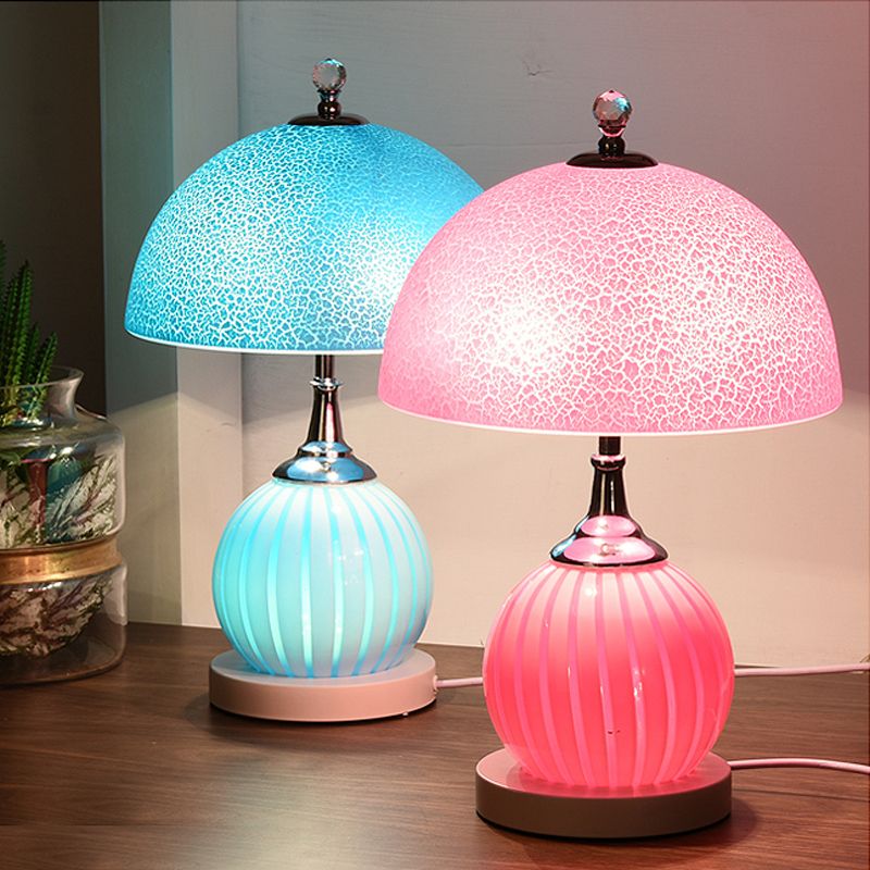 Lampes de table de nuit en dôme en verre de style moderne 1 lampe de table légère