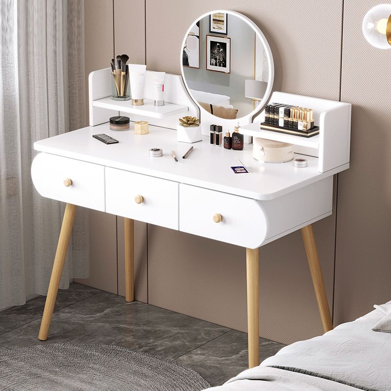 Modern Makeup Vanity Desk with Mirror and Storage Shelves 47.25" for Bedroom