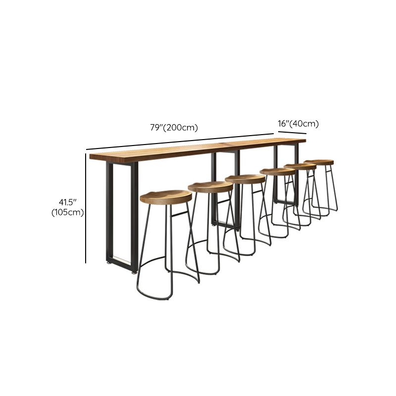 Industrial Rectangle Bar Table Solid Wood Bar Dining Table for Indoor