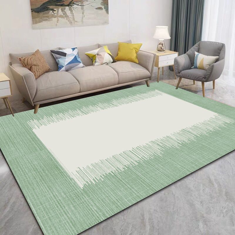 Gray Modern Rug Polyester Leaves Rug Non-Slip Backing Rug for Living Room