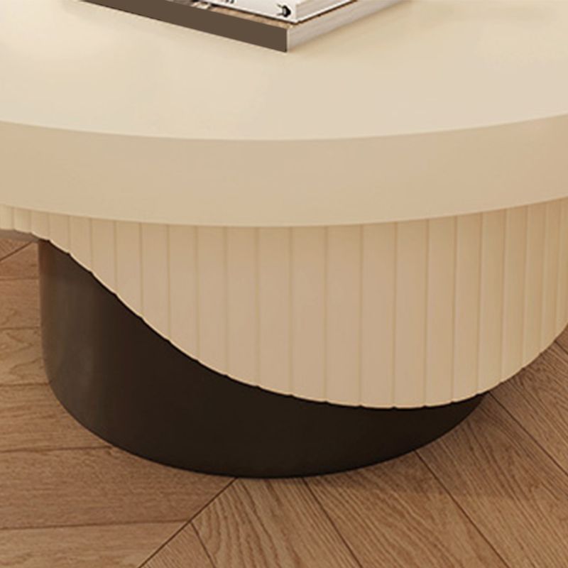 Contemporary Coffee Table Wooden Pedestal Round Coffee Cocktail Table